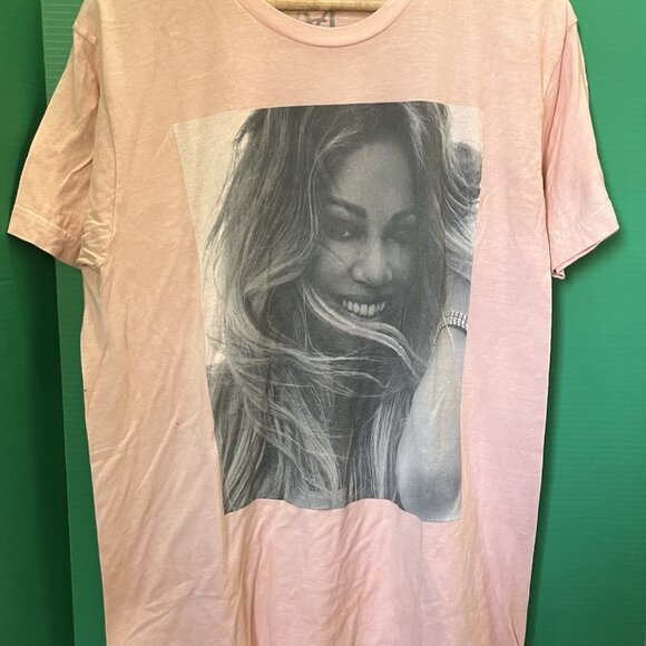 Mariah Carey Graphic Tee Pink Size L Made in USA Pop Icon Music Shirt - Picture 3 of 6